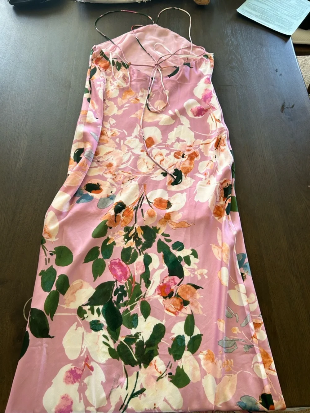 Hello Molly feeling moody maxi dress in pink floral print hater neck - Picture 14 of 16